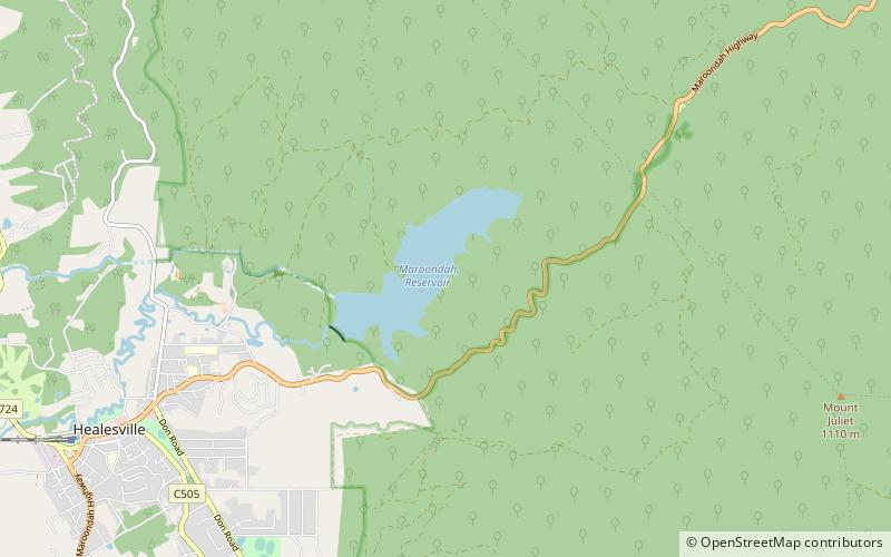 Maroondah Dam location map