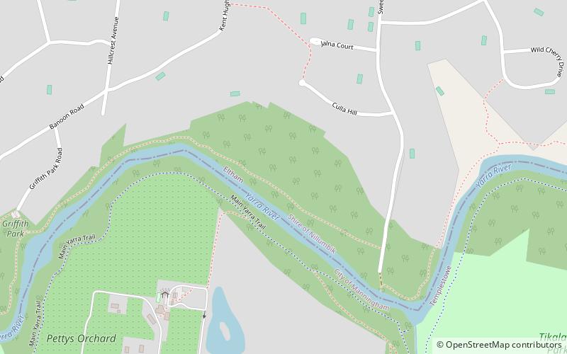 sweeneys flats park stanowy warrandyte location map