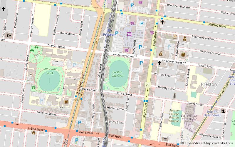 Preston City Oval location map