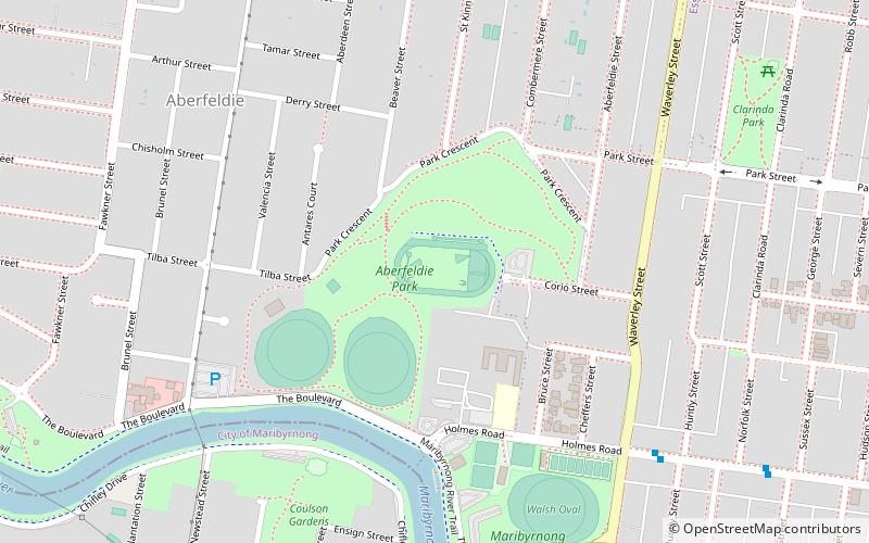 aberfeldie park melbourne location map