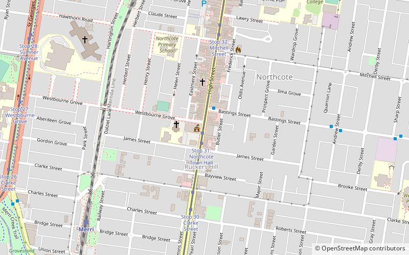 Northcote Town Hall location map
