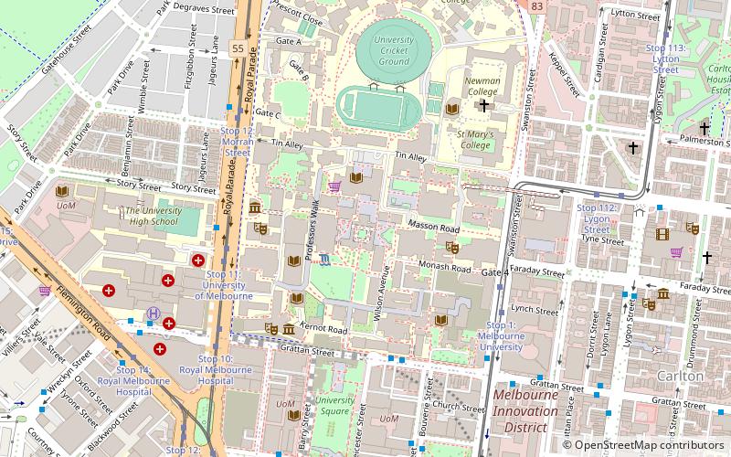 universite de melbourne location map