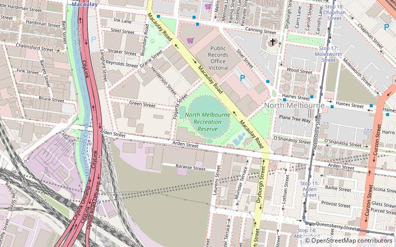 Arden Street Oval location map