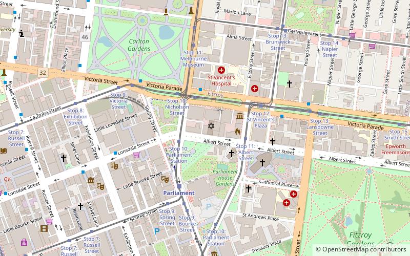Melbourne City Synagogue location map