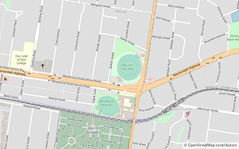 Box Hill City Oval location map