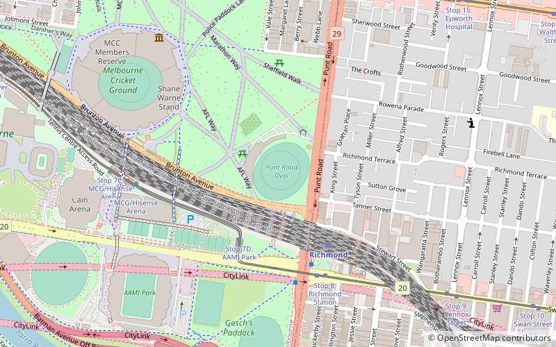 Punt Road Oval location map
