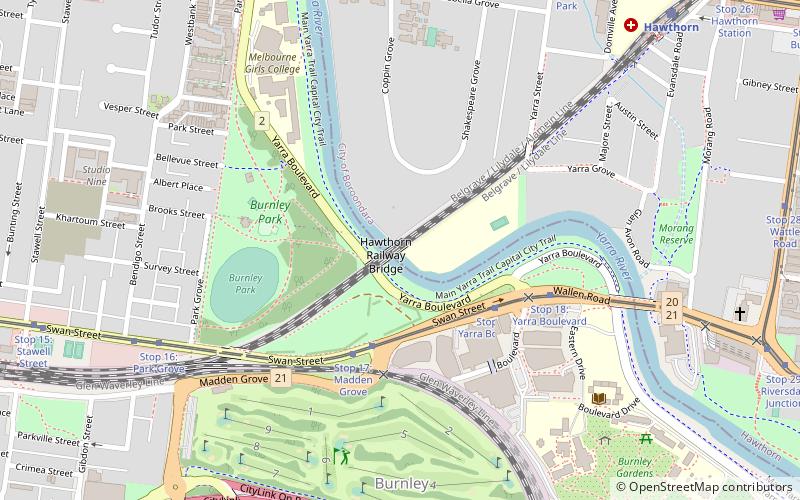 Hawthorn Railway Bridge location map