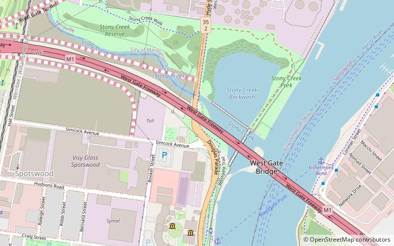 West Gate Bridge location map