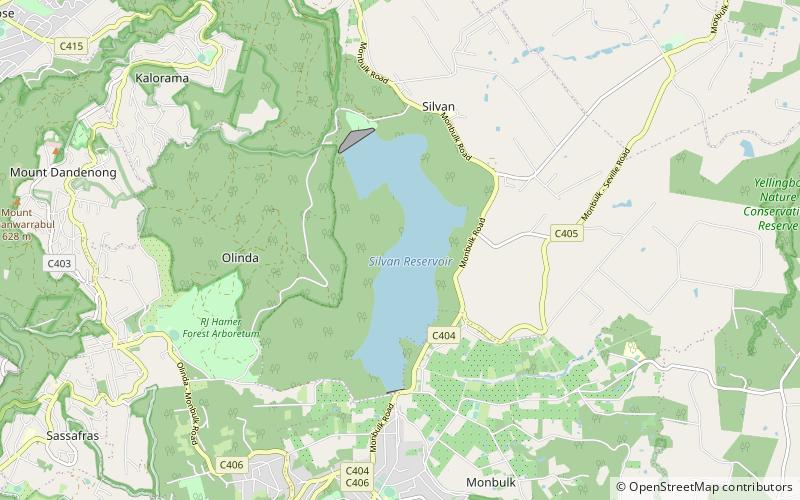 Silvan Reservoir location map