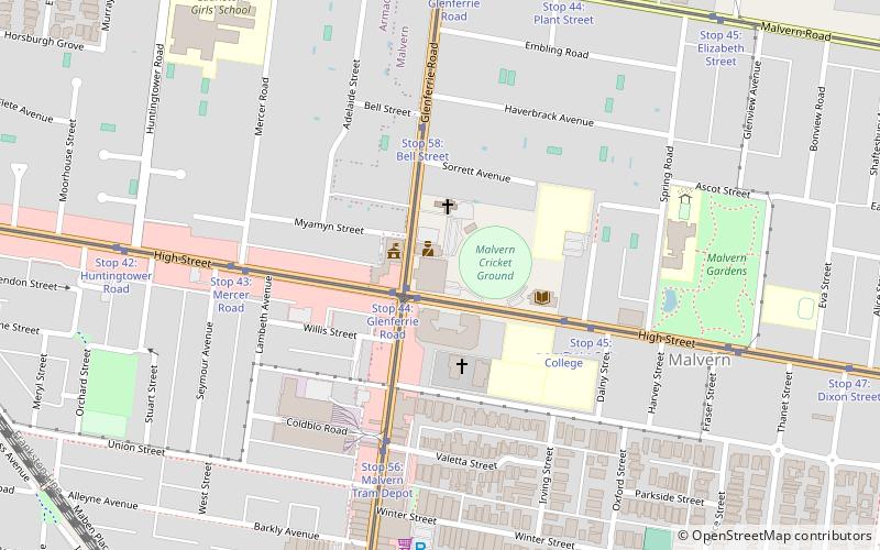 Malvern Town Hall location map