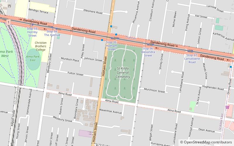 St Kilda Cemetery location map