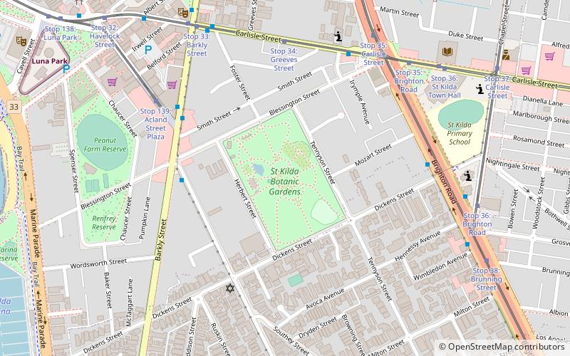 St Kilda Botanical Gardens location map