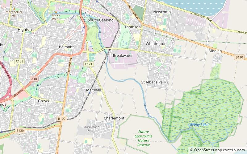 Barwon Sewer Aqueduct location map