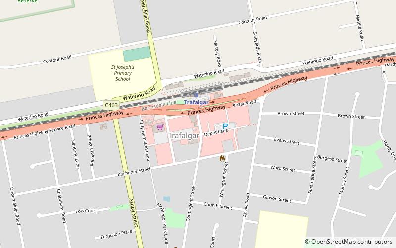 Trafalgar location map