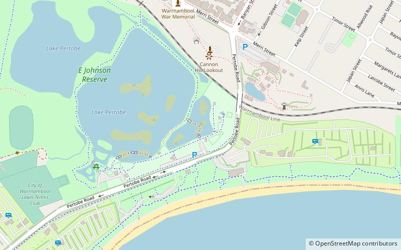 Lake Pertobe and Foreshore area location map