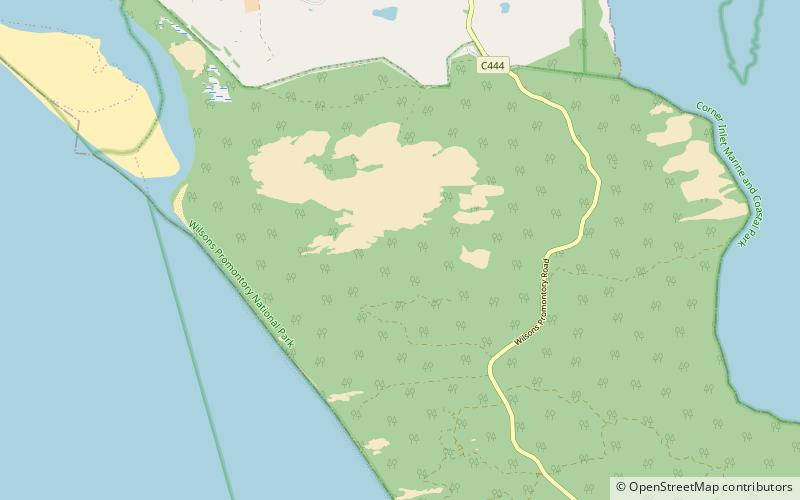 yanakie isthmus parque nacional promontorio wilsons location map