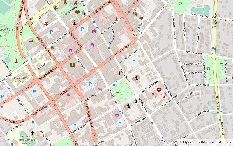 Launceston Synagogue location map