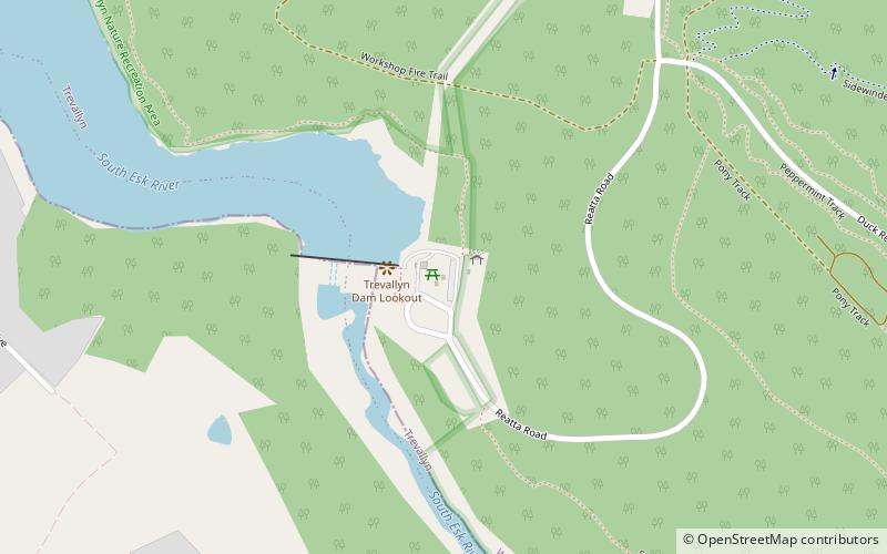 Trevallyn Dam location map