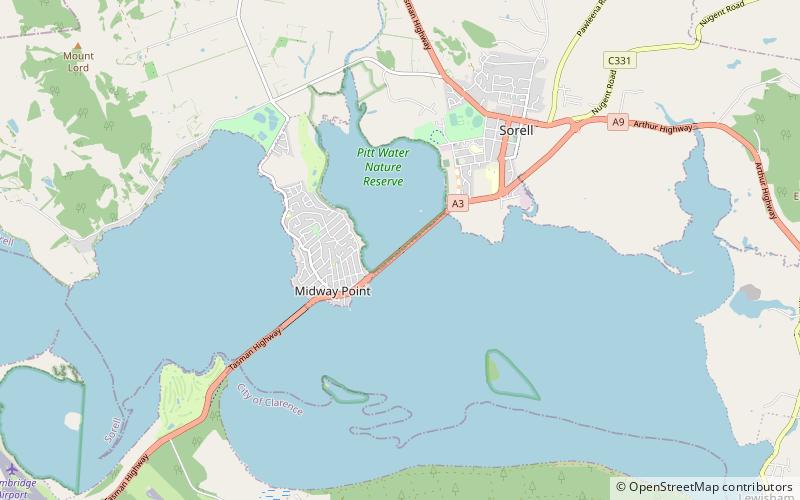 Sorell Causeway location map