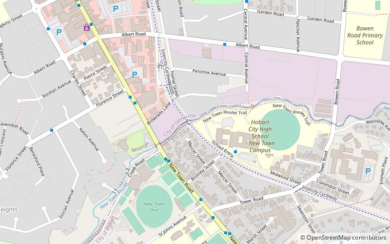 hobart intercity cycleway location map