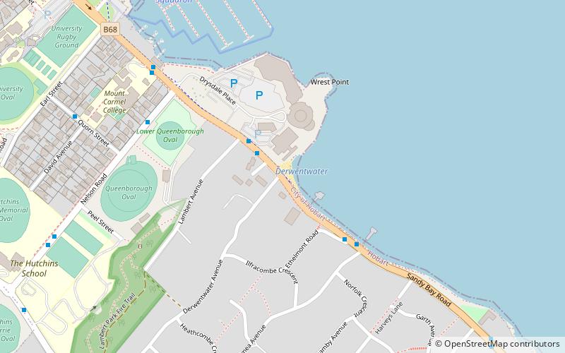 derwentwater beach hobart location map