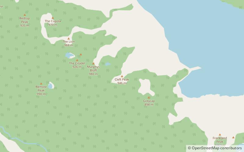 Cleft Peak location map