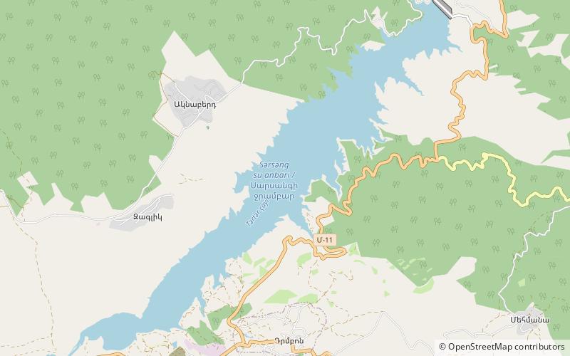 Sarsang Reservoir location map