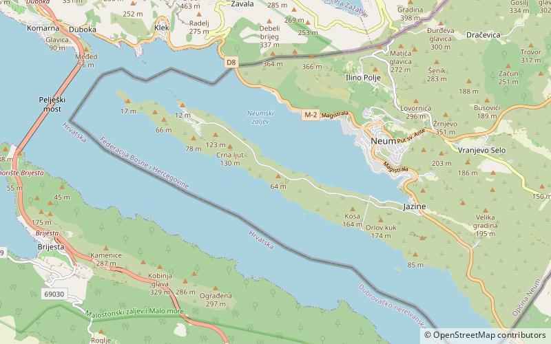 Klek Peninsula location map