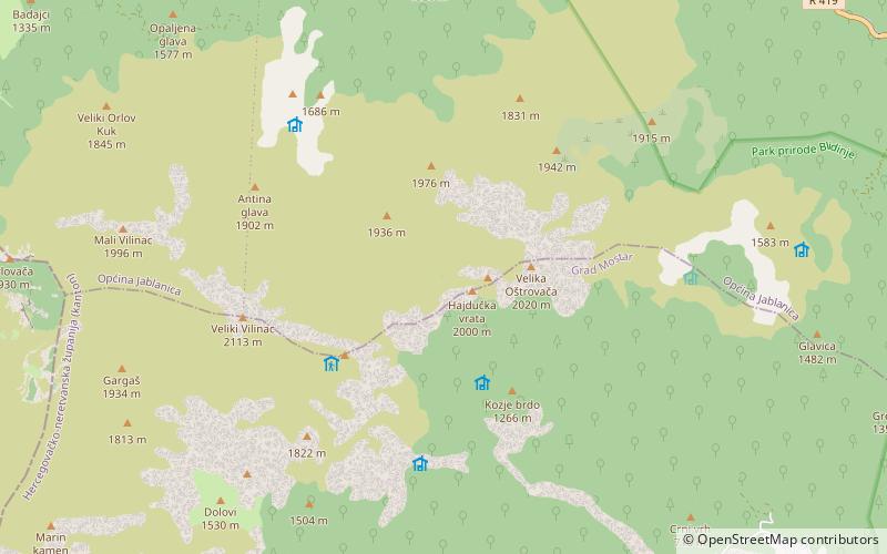 Crvenjak Lake location map