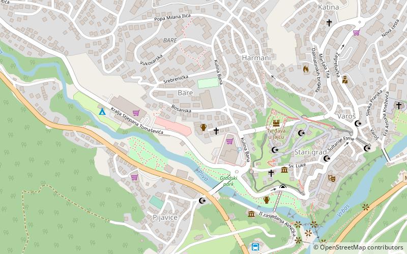 Jajce Mithraeum location map