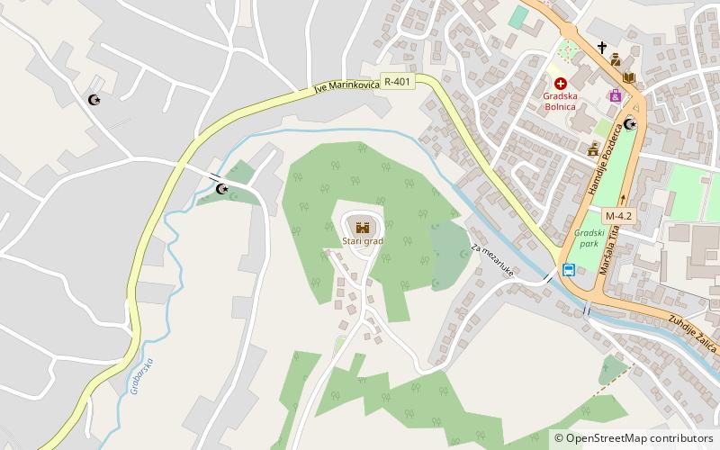 Velika Kladuša Castle location map