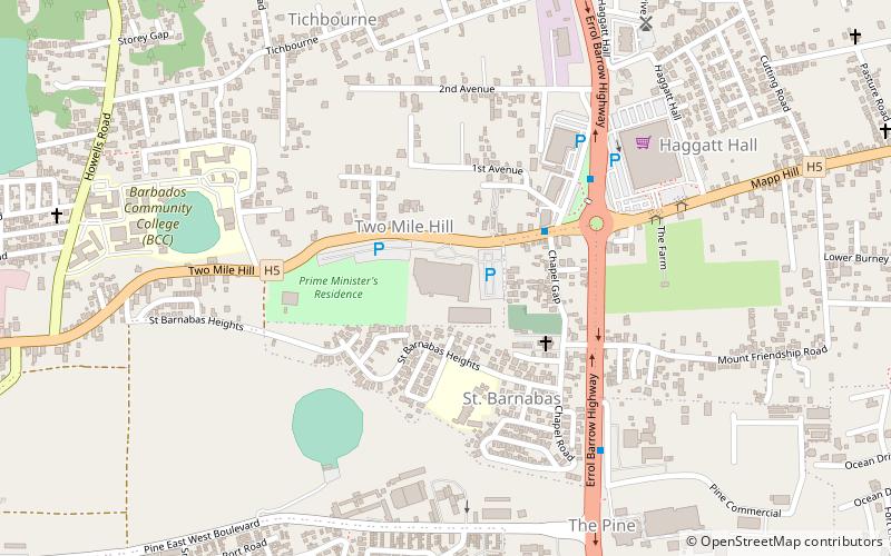 Lloyd Erskine Sandiford Centre location map
