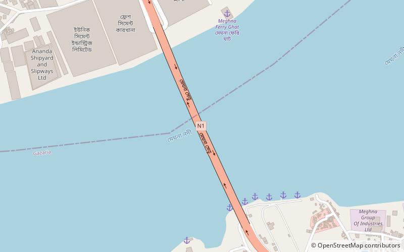 Meghna Bridge location map