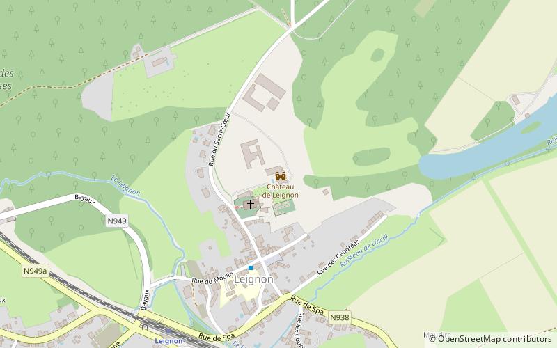 Leignon castle location map