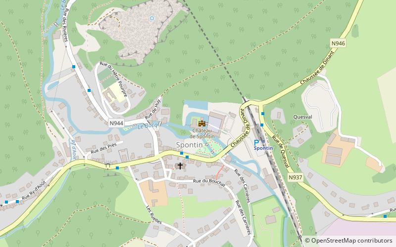 Spontin Castle location map