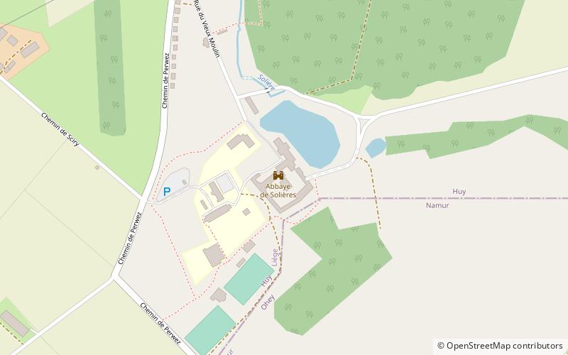 Solières Abbey location map
