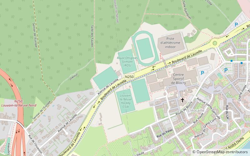 Rugby Ottignies Club location map