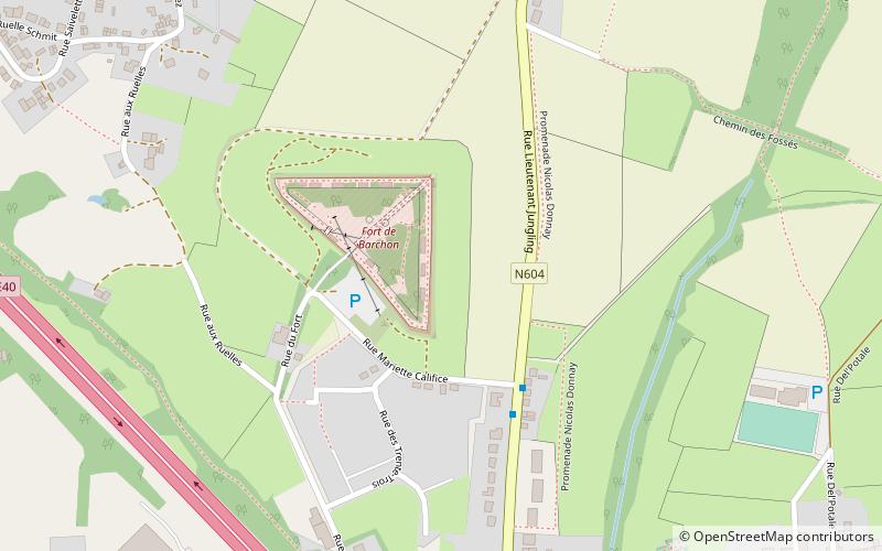 Fort de Barchon location map