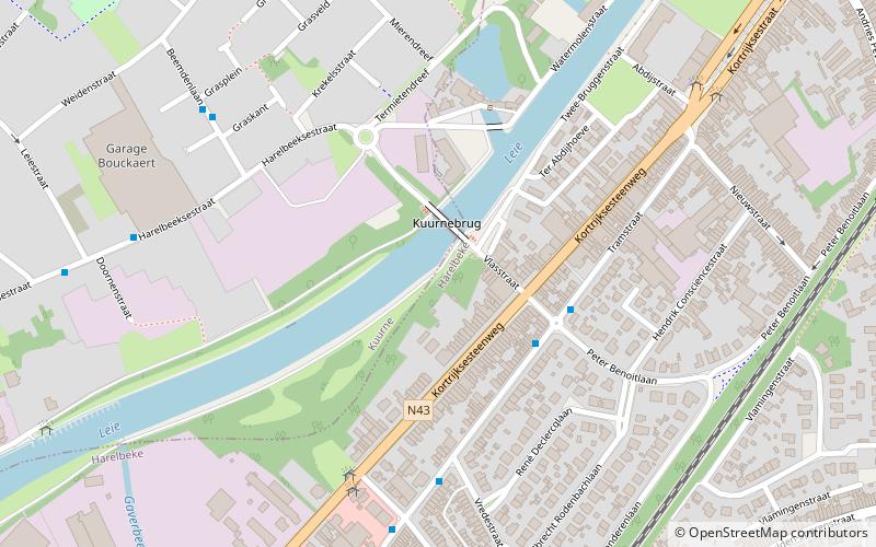 arrondissement of kortrijk harelbeke location map