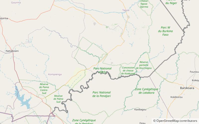 Nationalpark Arly location map