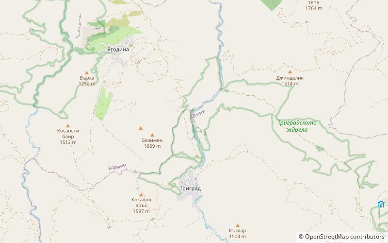 Trigrad Gorge location map