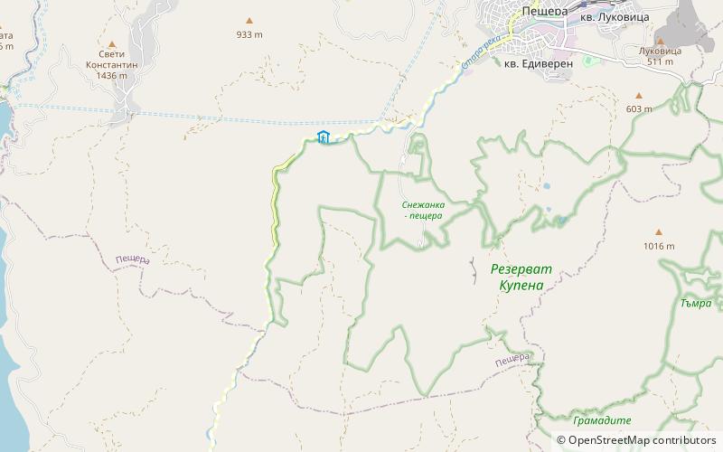 Snezhanka Cave location map