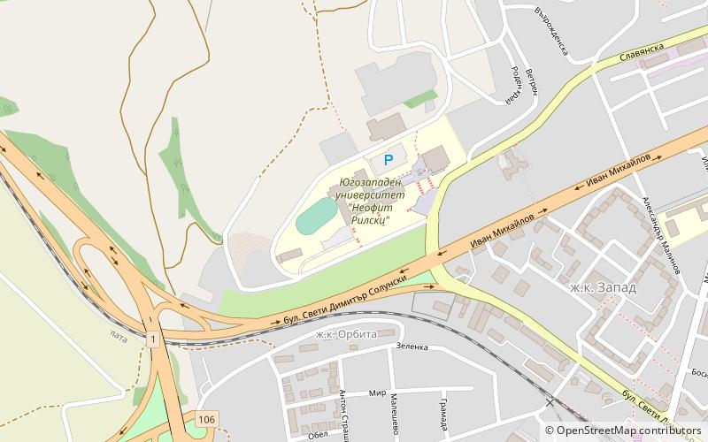 South-West University Neofit Rilski location map