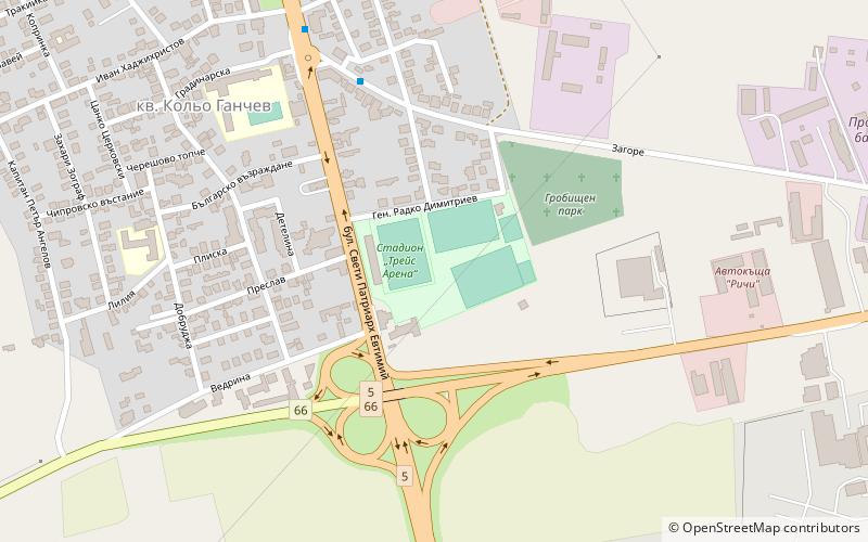 trace arena stara sagora location map