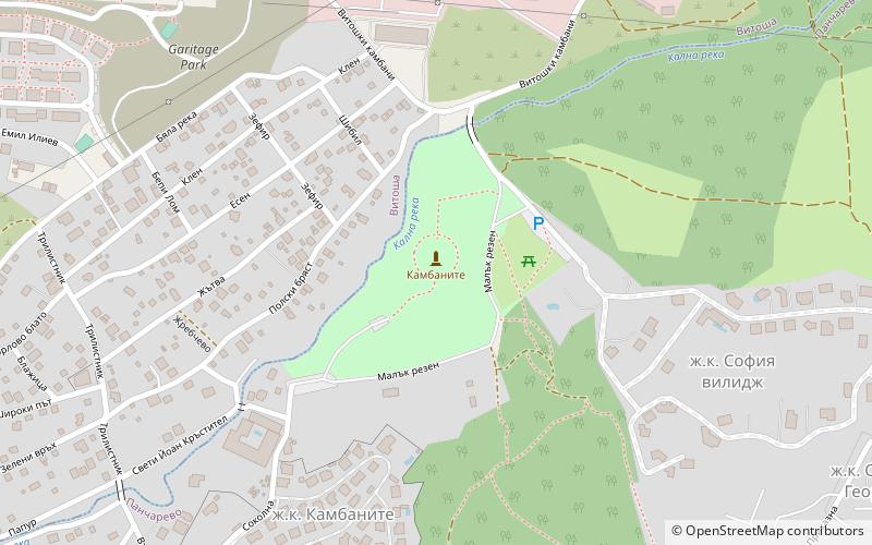 park kambanite sofia location map