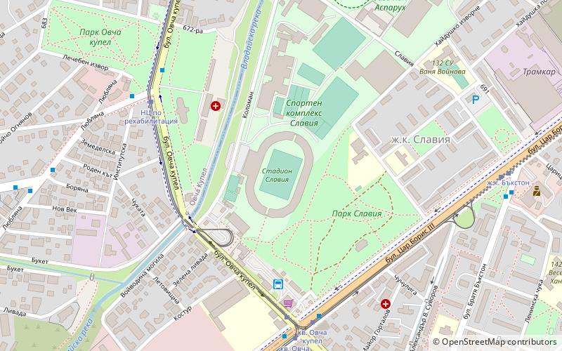 Slavia Stadium location map