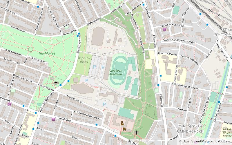 akademik stadium sofia location map