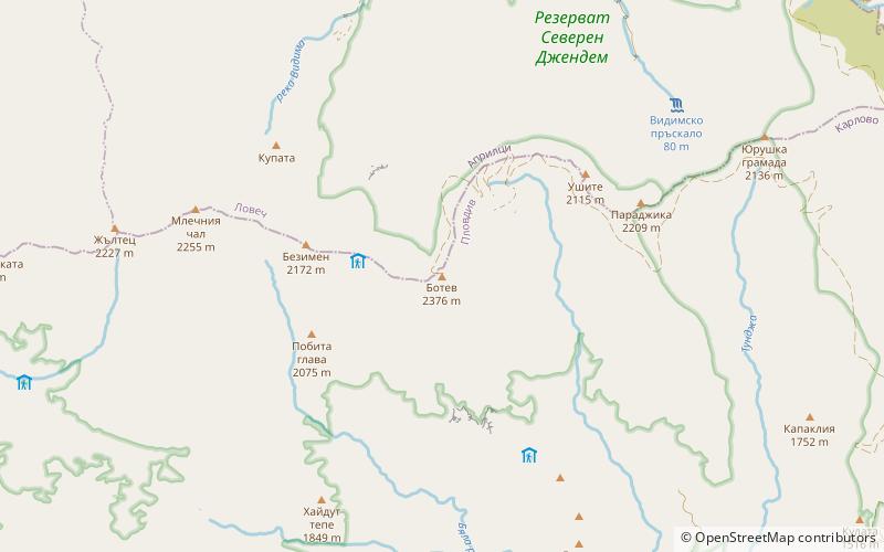Botev Peak location map