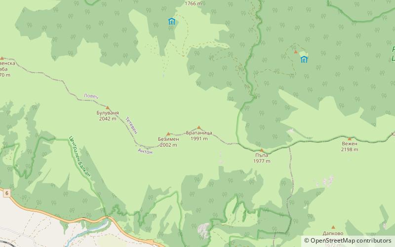 Vezhen Peak location map