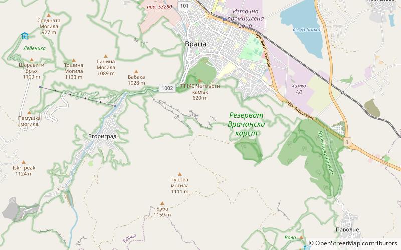 Vratsa waterfalls location map